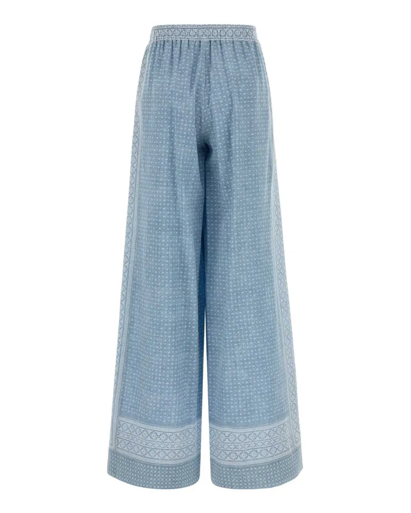 Ermanno Scervino D482p756ylt S4881 Stfazzolettodenimbianco Exterior: Silk Pantaloni Trousers Blue