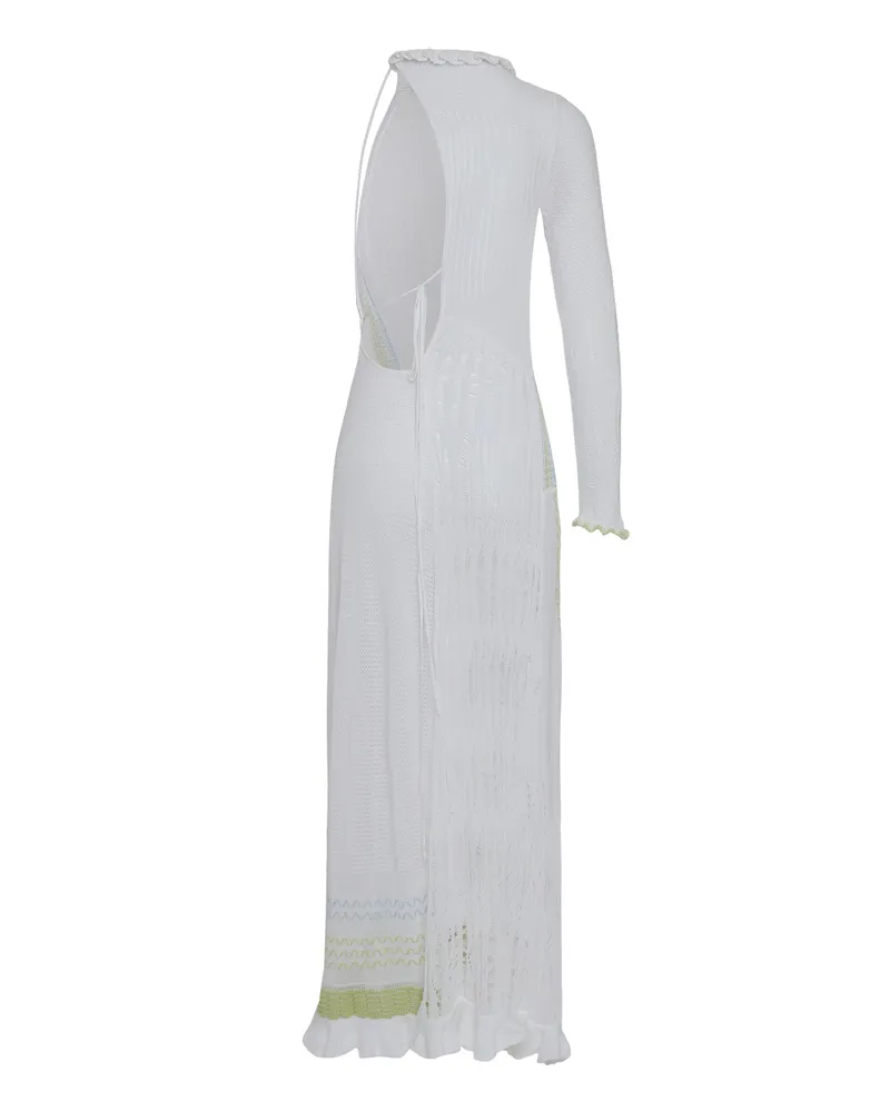 Roberta Einer Women Long Cotton Knit Dress White White