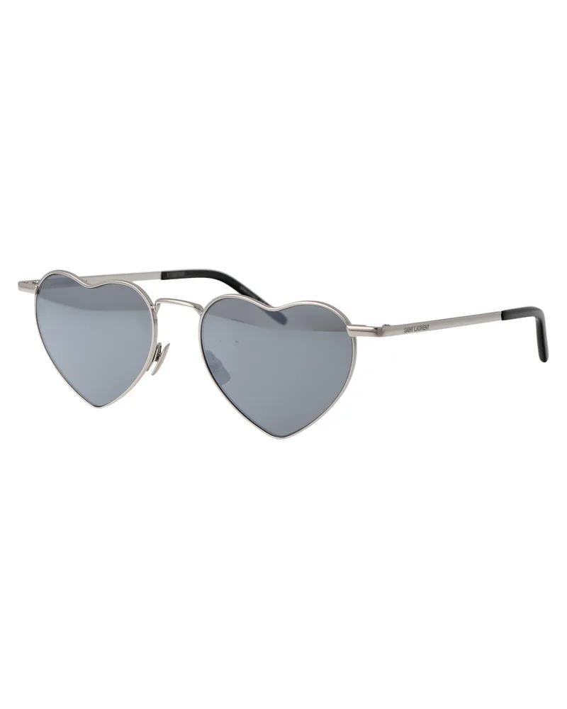 Saint Laurent Unisex Sunglasses Silver Metal Frame Silver-Silver-Silver Silver/silver/silver Silver