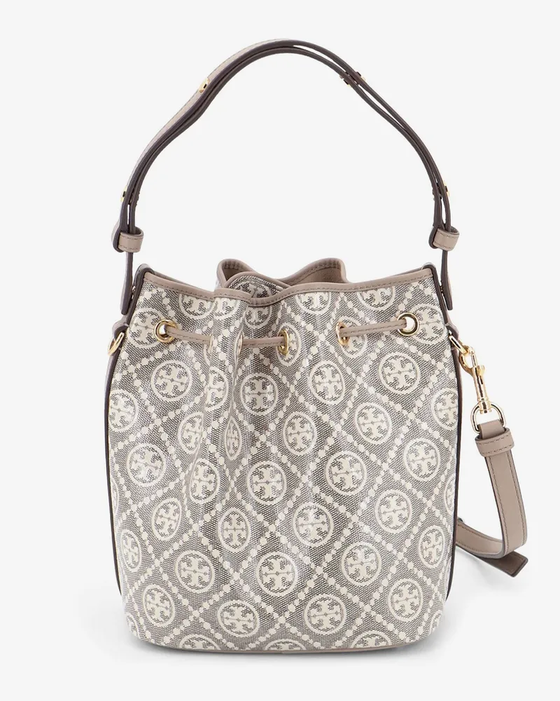 Tory Burch Women's Bucket Bag T Monogram Coated Canvas Grey Gray