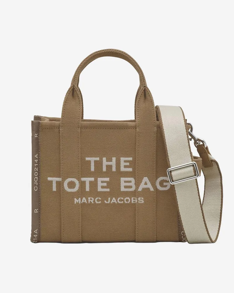 Marc Jacobs Logo-Embroidered Jacquard Tote Bag — Beige Beige