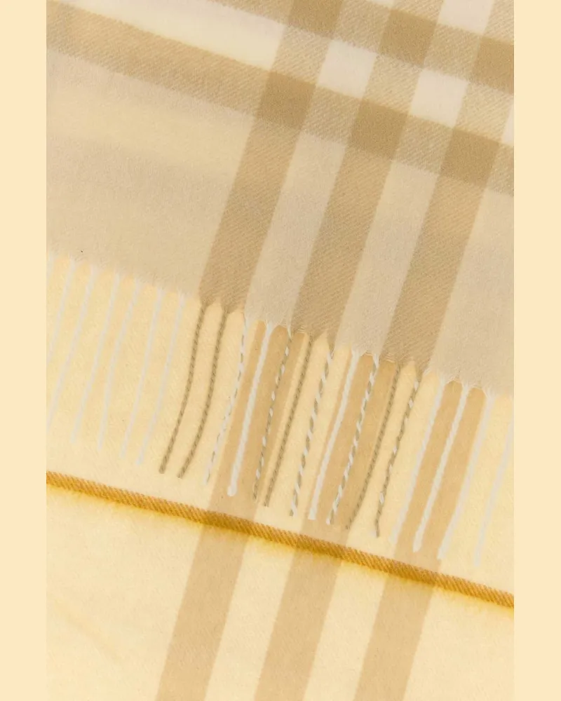 Burberry Unisex Embroidered Cashmere Scarf Whitedenim Sciarpe E Foulard Scarfs Beige