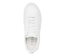 Leather Platform Sneaker — White