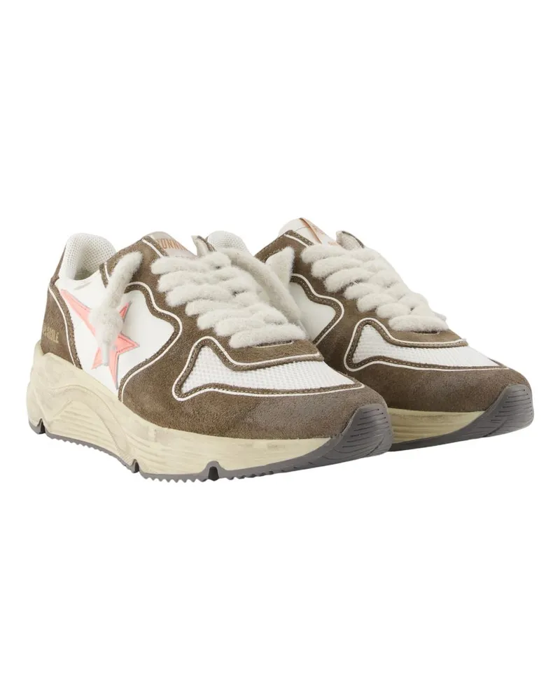 Golden Goose Women's Running Sneakers -  Leather White Calfskin Shoes White