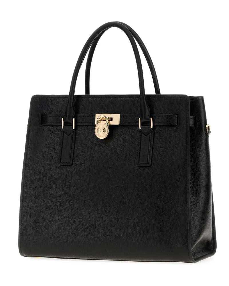 Michael Kors Women's Black Leather Hamilton Moderne Handbag Borse A Mano Bag Black