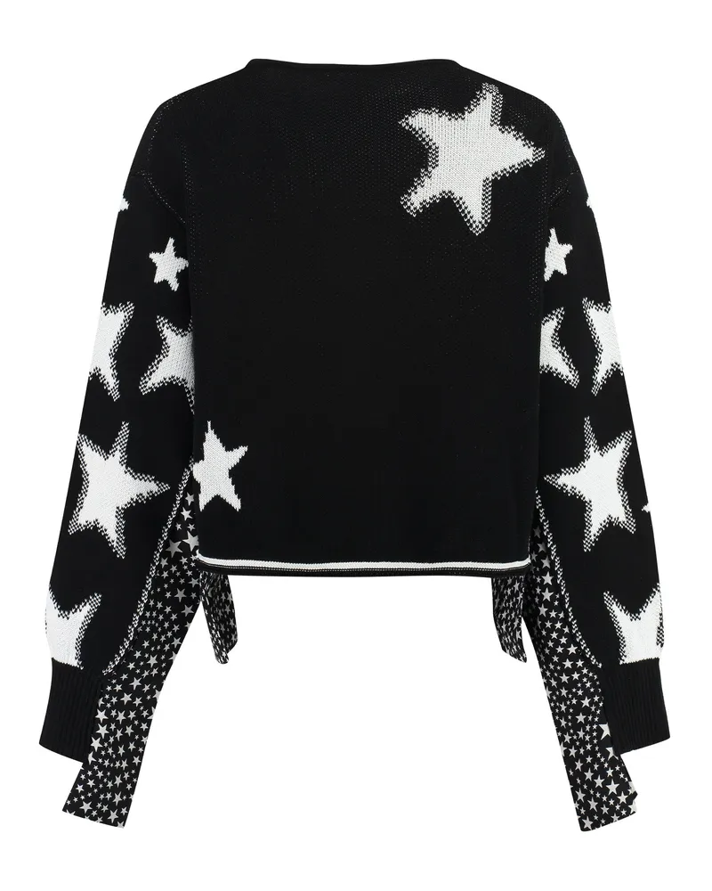 Stella McCartney Women's Stars Pattern Long Sleeve Sweater Black Cotton Black