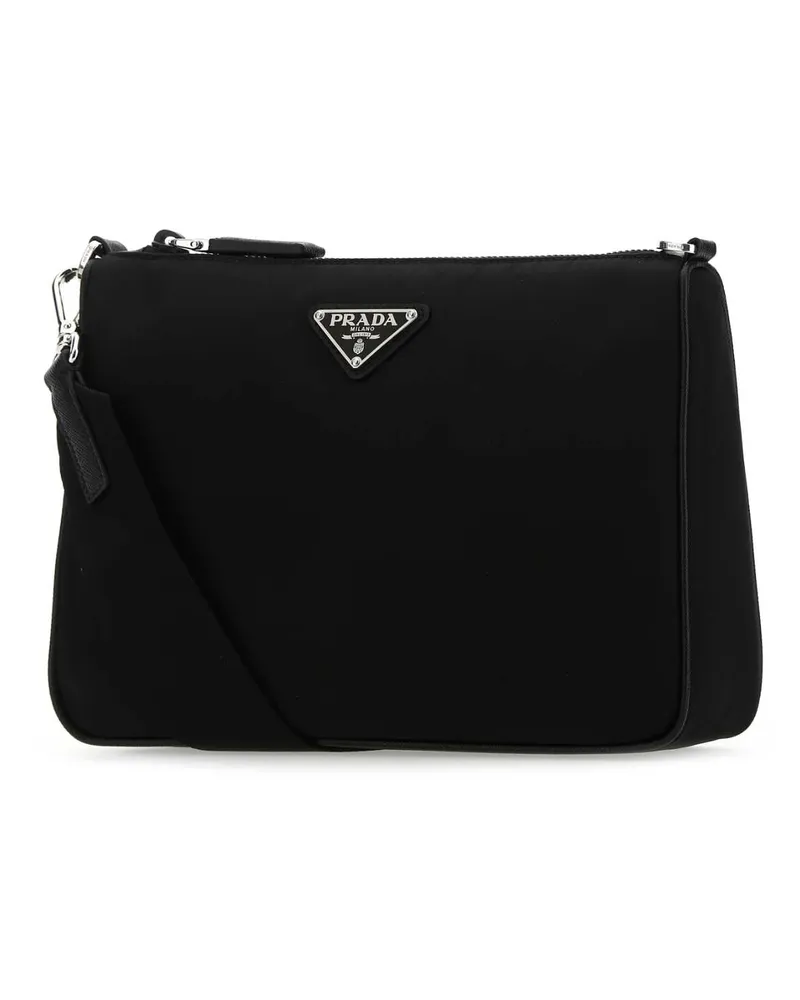 Prada Men's Black Re-Nylon Crossbody Bag Nero Poliammidericiclata-Vitello Borse Da Viaggio Black