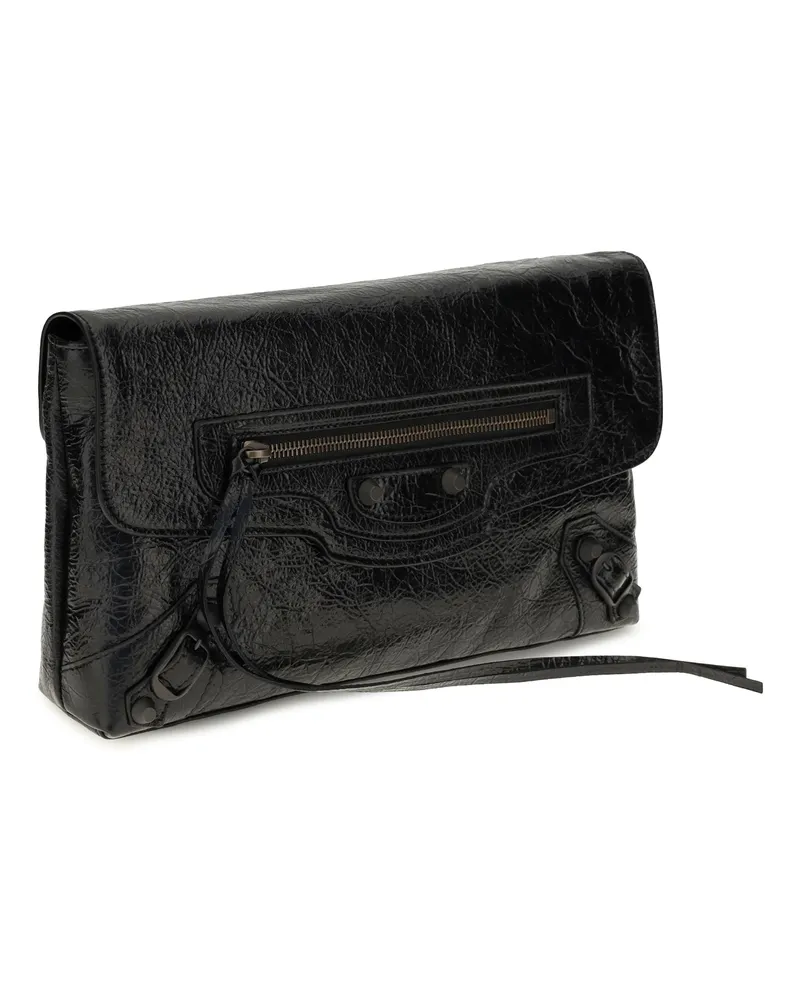 Balenciaga Women's Le City Clutch Lambskin Black Lamb Ovis Aries Clutches Black