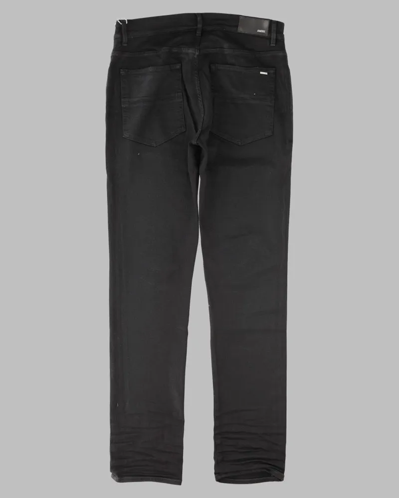 Amiri Distressed Cotton Denim Jeans — Black Black