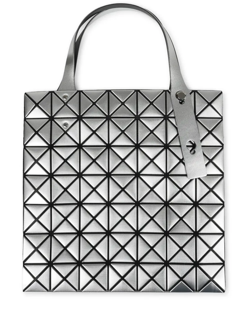 Issey Miyake Women's Tote Bag Platinum Silver Polyester Shoulder Silver