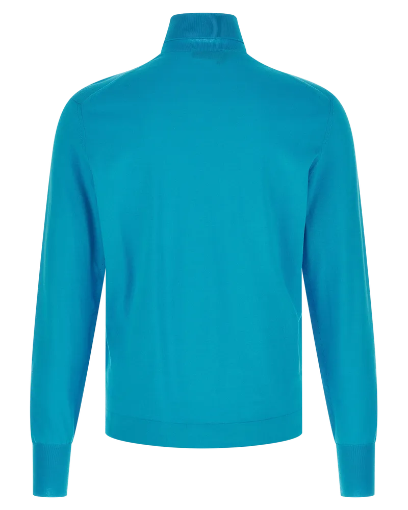 Prada Cotton Turtleneck Sweater — Blue Blue