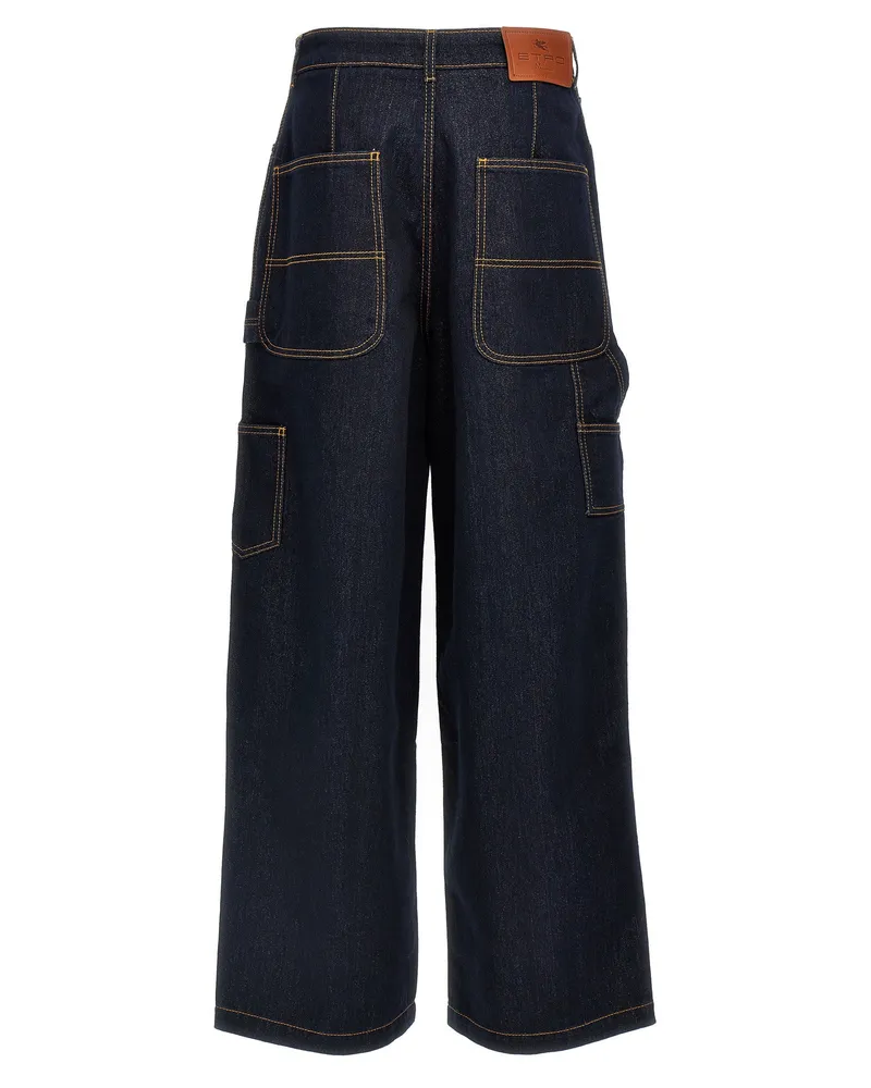 Etro Sparkling Cotton Denim Jeans — Navy Navy