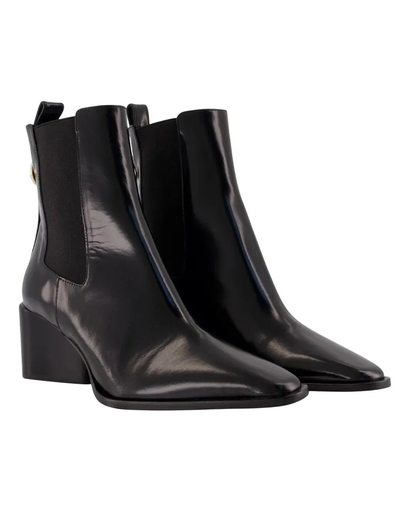 Anine Bing Women's Livia Chelsea Ankle Boots -  Leather Black Cowhide Shoes Ankle-Boots Black