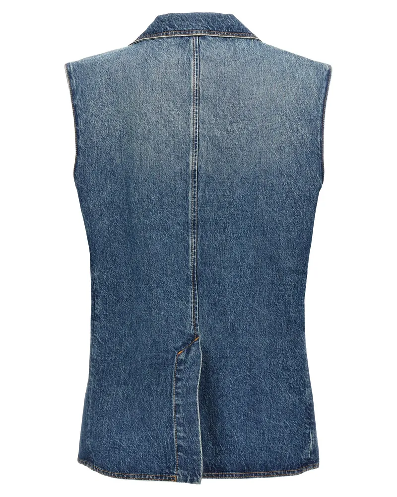 COPERNI Women Blue Cotton Sleeveless Jacket Clothing Blue
