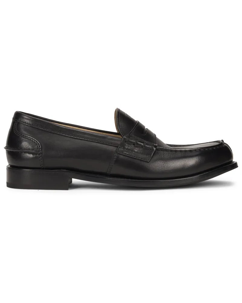 Prada Men's Leather Loafers Black Calfskin Black