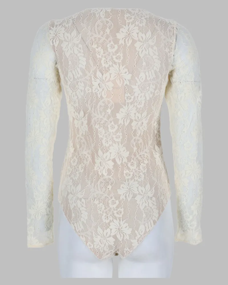 Zimmermann Lace Bodysuit — Ivory Ivory