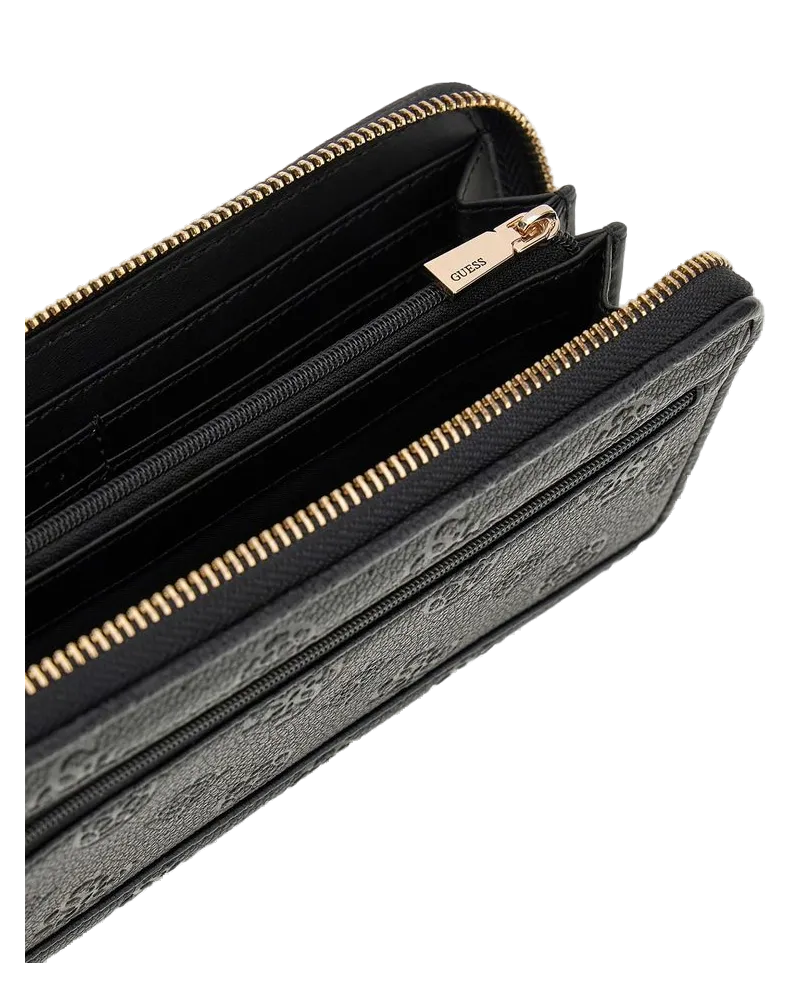Guess Women's Wallet Black Logo Polyurethane Bags Black