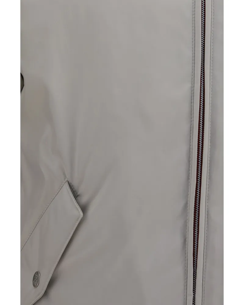 Brunello Cucinelli Men's Waterproof Jacket Ice Polyester Gray