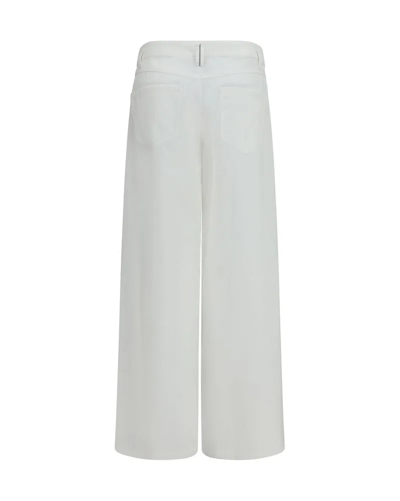 Brunello Cucinelli Women's White Cotton Casual Pants White