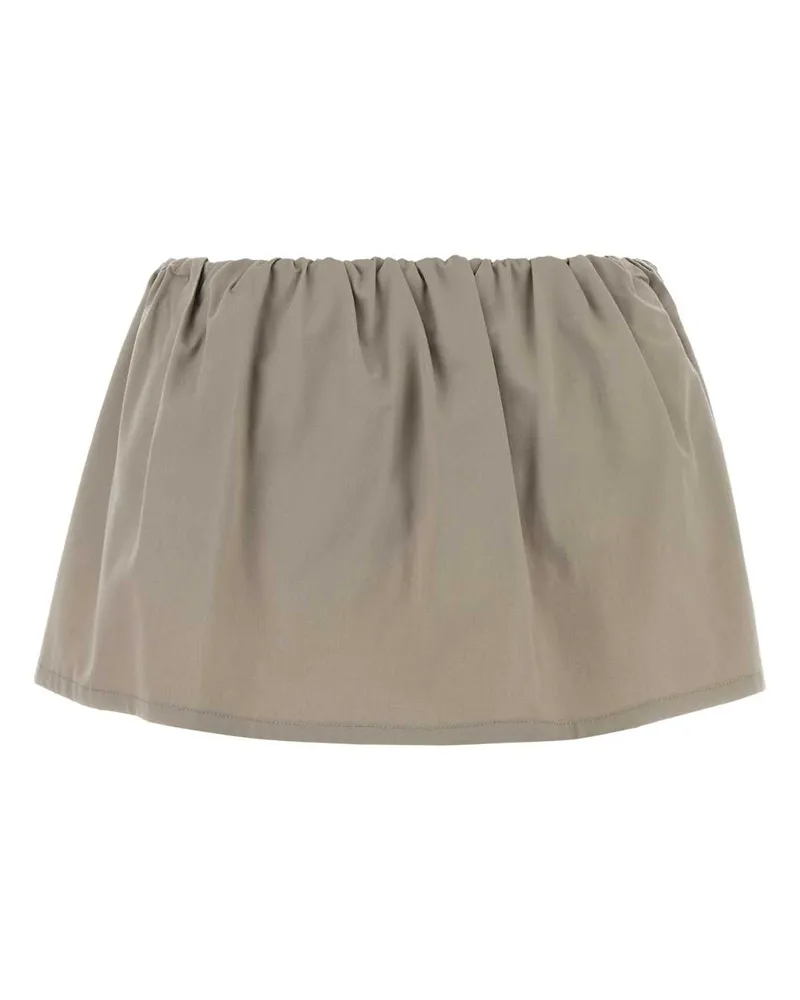 Miu Miu Women's Dove Grey Twill Pant-Skirt Kakiverde Exterior: Cotton Gonne Beige
