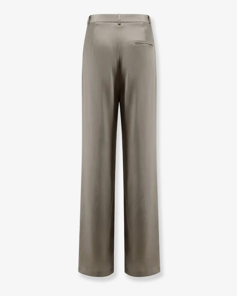 ALYSI Women's Satin Trousers Green Acetate Green