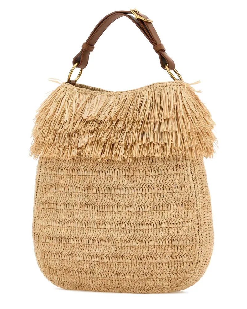 Saint Laurent Women's Raffia Roady Shopping Bag Palebrownbrick Borse A Mano Brown