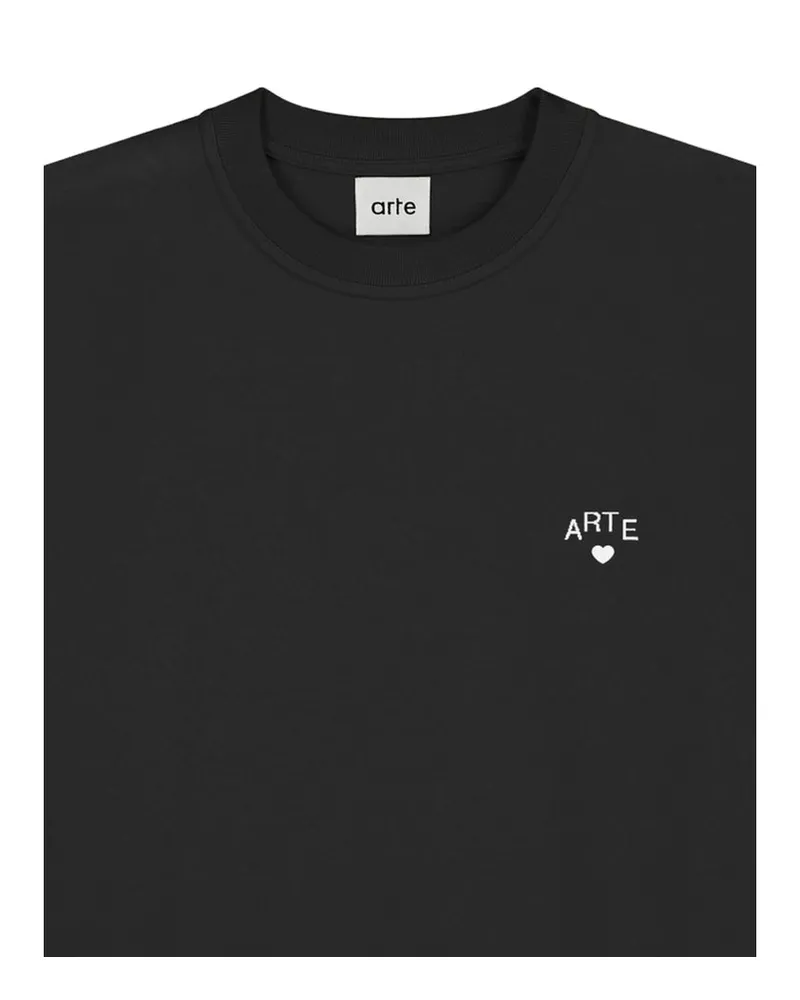 Arte Antwerp Logo-Embroidered Cotton T-Shirt — Black Black