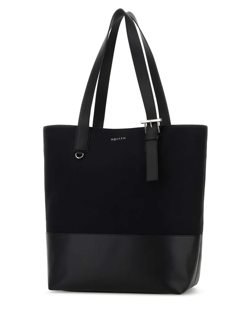 Alexander McQueen 8360691aau2 1000 Black T-Bar Shopper Borse A Mano Bag Black