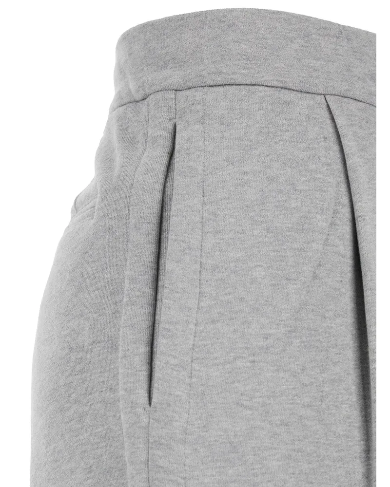 Dries van Noten Women Grey Sweatpants Fabric Cotton Trousers Gray