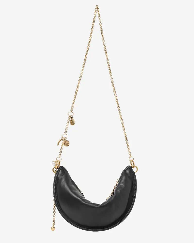 Chloé Nappa Leather Crescent Shoulder Bag — Black Black