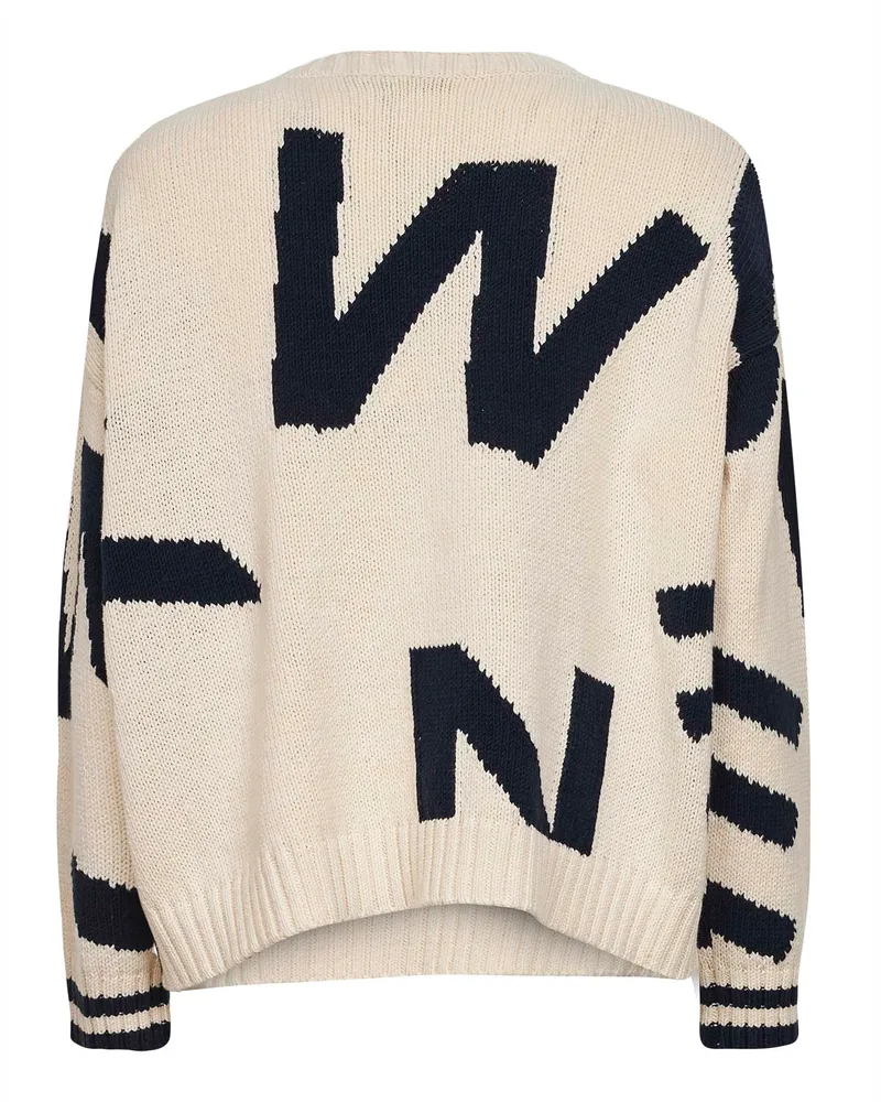 Max Mara Logo Intarsia Knit Sweater — Ivory Ivory