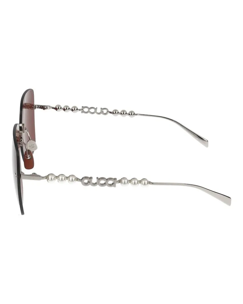 Gucci Women's Sunglasses  Gg1923sa 002 Silver Brown 17-145 Metal Brown