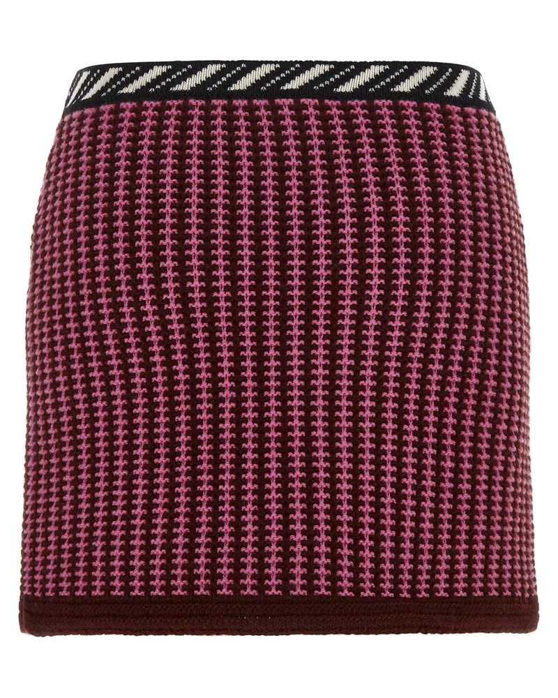 Versace Crochet Knit Skirt — Burgundy Burgundy