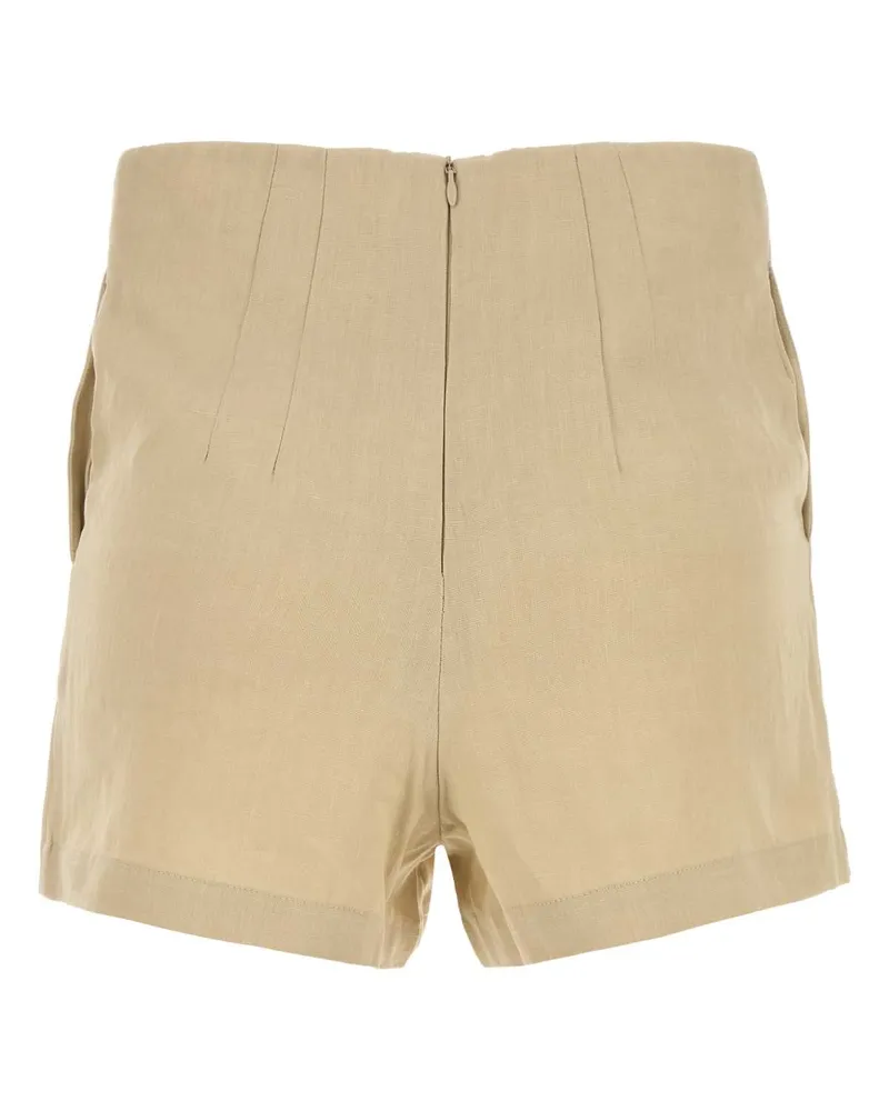 Le Kasha 1918 Women Beige Linen Ezbet Shorts Exterior: Organic Beige