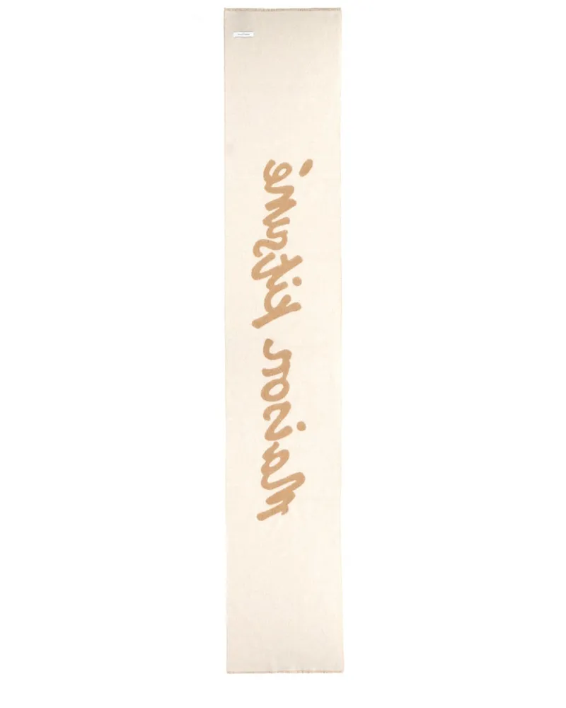 Kitsuné Wool Blend Scarf — Beige Beige
