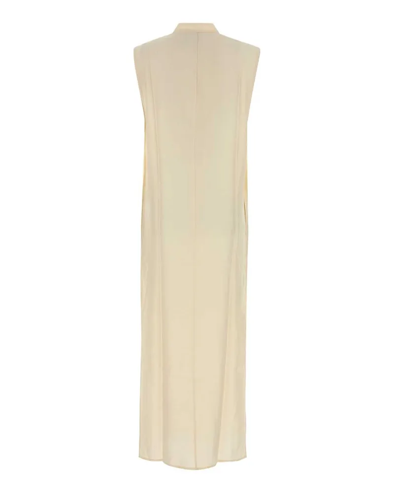 Le Kasha 1918 Women Ivory Silk Namsa Shirt Dress Cream Exterior: Abiti Cream