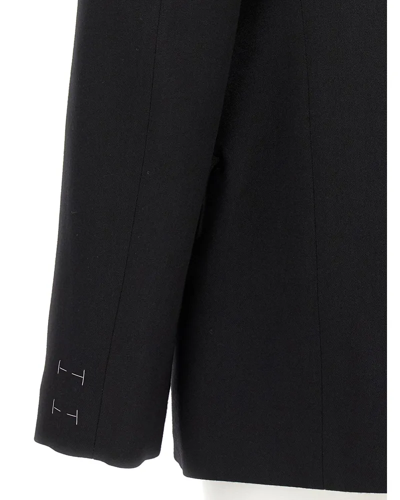 Maison Margiela Double-Breasted Wool Blazer — Black Black