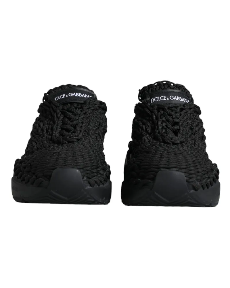 Dolce & Gabbana Women's Black Knitted Daymaster Sneakers Shoes Fabric Black