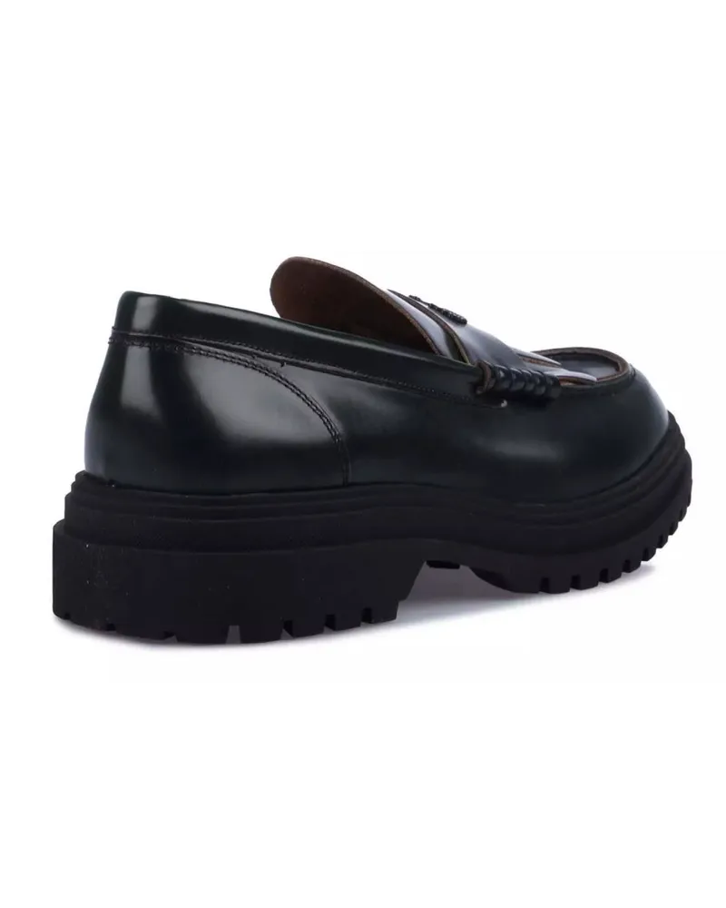 Fred Perry Men's Logo Fringed Penny Loafers Green Shoes > & Sandals Black