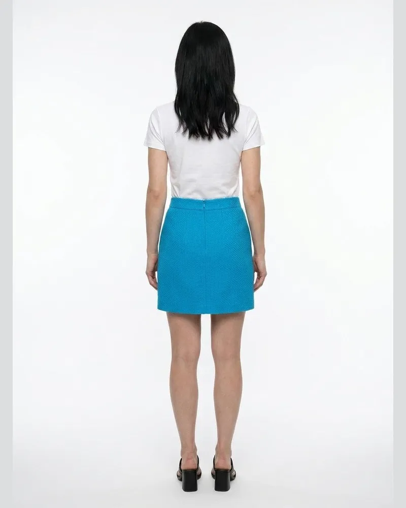 Dolce & Gabbana Women Turquoise Cotton Mini Skirt Blue