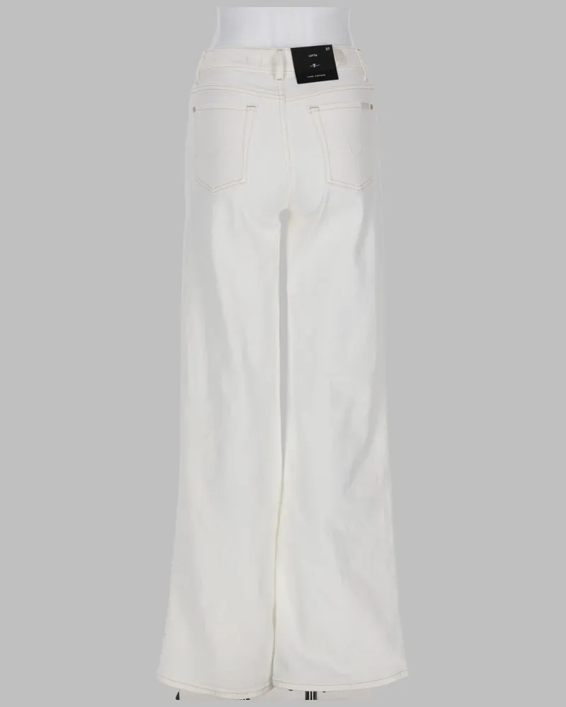 7 for all mankind Wide-Leg High-Waist Jeans — White White