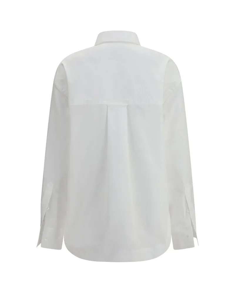 AMI Paris Women's White Cotton Dress Shirt White