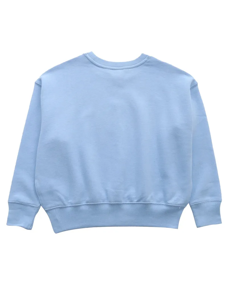 Ralph Lauren Bubble Crewneck Cotton Sweatshirt — Blue 