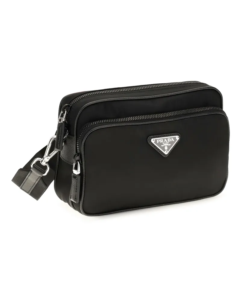 Prada Men's Bandoliera Nero Recycled Polyamide Shoulder Bags Black