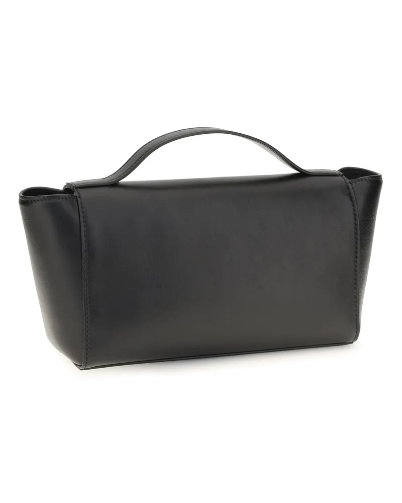 SAVETTE Women's Clutch Symmetry Trapeze Black Calf Leather Bags Black