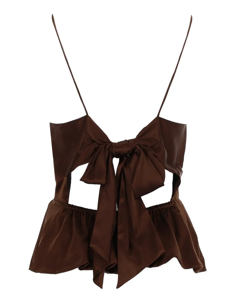 The Garment Silk-Blend Blouse — Brown Brown