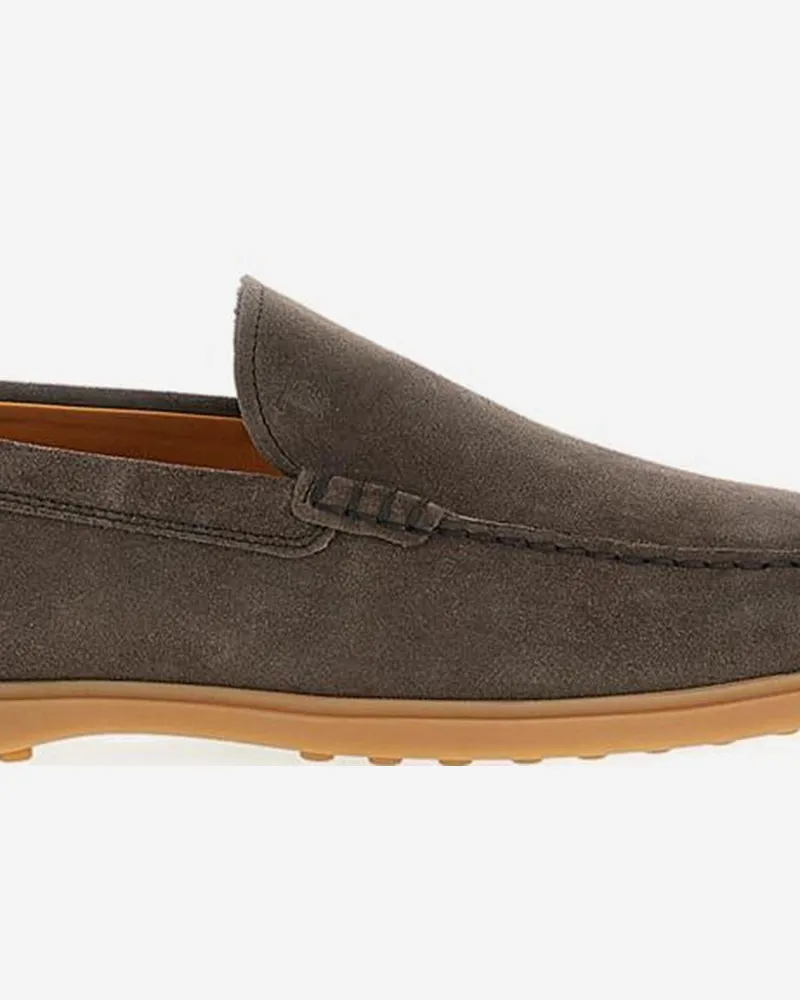 TOD'S Men's Suede Loafers Brown Calfskin Brown