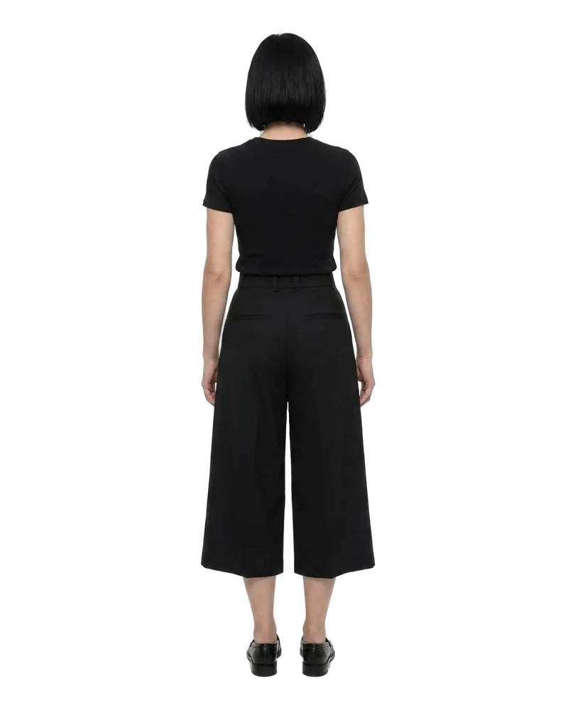 Dolce & Gabbana Wide-Leg Cotton Culottes — Black Black
