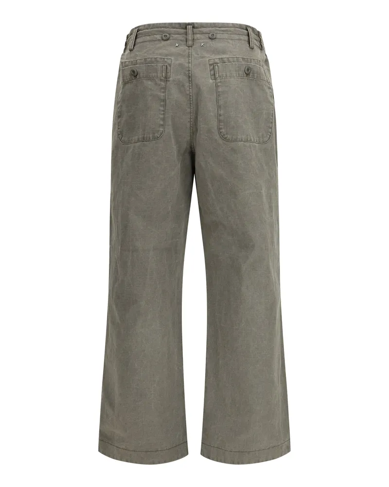 Golden Goose Men Journey Ws Ortensia Boyfriend Pants Gothic Olive Cotton Jean Gray