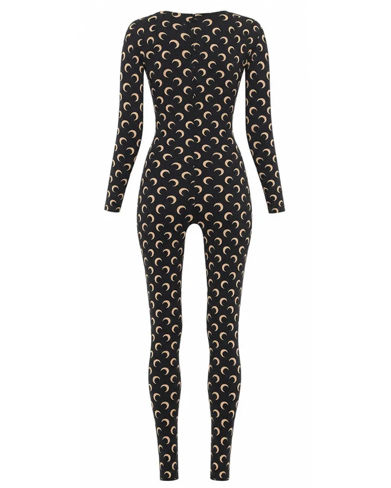 Marine Serre Slim-Fit Polyamide Jumpsuit — Black Black